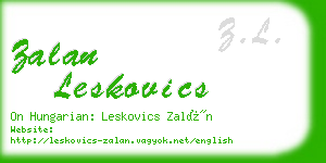 zalan leskovics business card